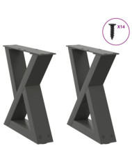 Pieds de table basse 2 pièces Anthracite 30 x (30-31,3) cm Acier | Mobilier & Déco