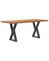 Table à manger marron clair bois de chêne massif rectangulaire | Mobilier & Déco