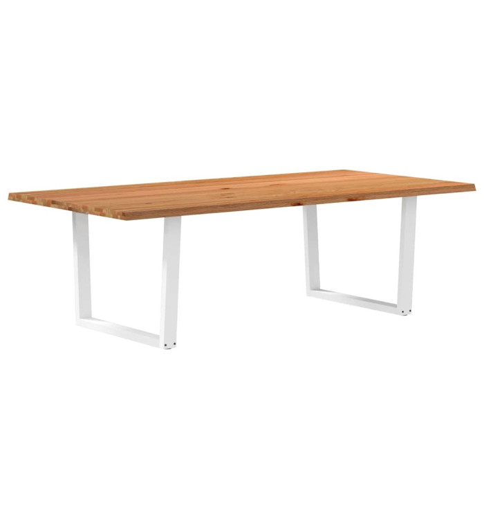 Table à manger avec bord naturel 240x120x74cm bois massif chêne | Mobilier & Déco