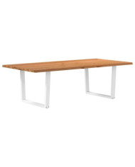 Table à manger avec bord naturel 240x120x74cm bois massif chêne | Mobilier & Déco