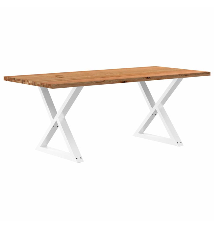 Table à manger marron clair bois de chêne massif rectangulaire | Mobilier & Déco