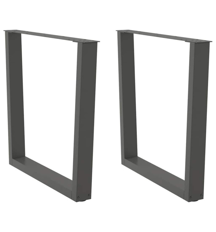 Pieds de table à manger en forme de V, 2 pièces, anthracite, 80 x (72-73,3) cm, acier | Mobilier & Déco