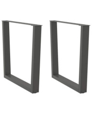 Pieds de table à manger en forme de V, 2 pièces, anthracite, 80 x (72-73,3) cm, acier | Mobilier & Déco
