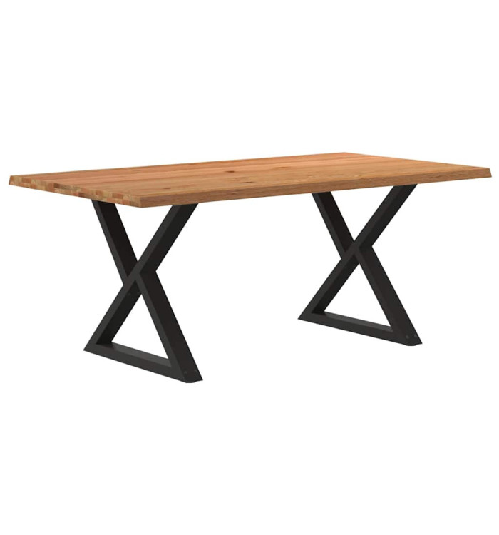 Table à manger avec bord vivant 180x100x74 cm bois massif chêne | Mobilier & Déco
