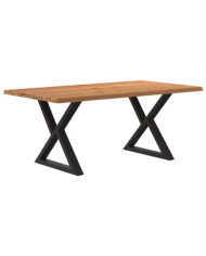 Table à manger avec bord vivant 180x100x74 cm bois massif chêne | Mobilier & Déco