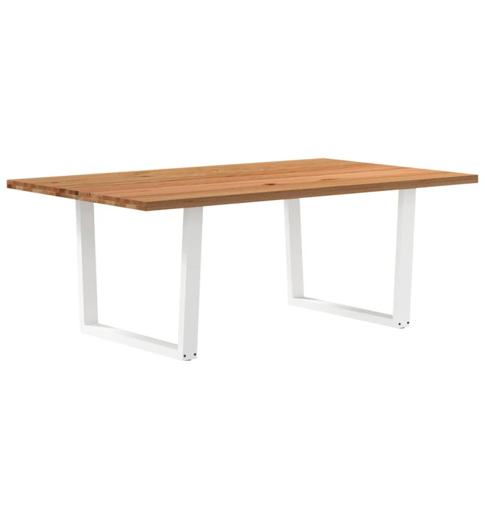 Table à manger marron clair bois de chêne massif rectangulaire | Mobilier & Déco