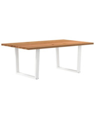 Table à manger marron clair bois de chêne massif rectangulaire | Mobilier & Déco