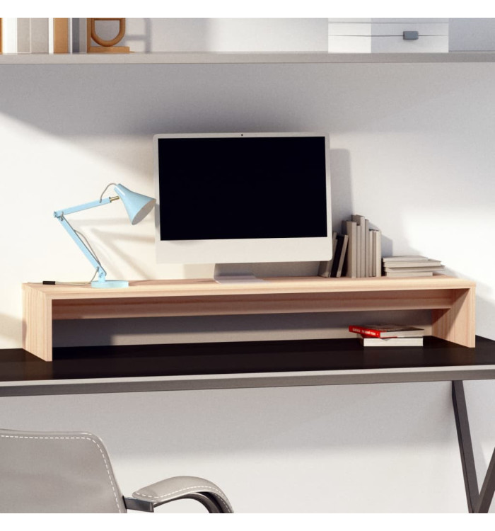 Support de moniteur 100x27x15 cm Bois de pin solide | Mobilier & Déco