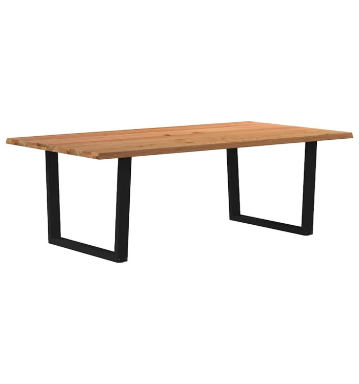 Table à manger avec bord naturel 220x120x74cm bois massif chêne | Mobilier & Déco