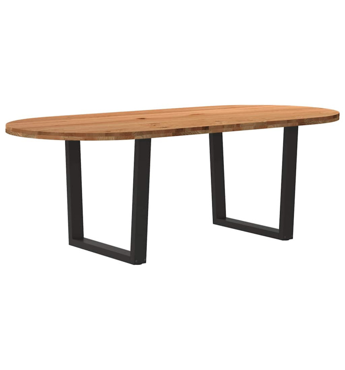 Table à manger 220x100x74 cm bois de chêne massif ovale | Mobilier & Déco