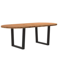 Table à manger 220x100x74 cm bois de chêne massif ovale | Mobilier & Déco