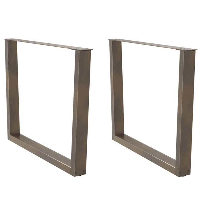 Pieds de table à manger en forme de V, 2 pièces, acier naturel, 100 x (72-73,3) cm | Mobilier & Déco
