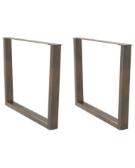 Pieds de table à manger en forme de V, 2 pièces, acier naturel, 100 x (72-73,3) cm | Mobilier & Déco