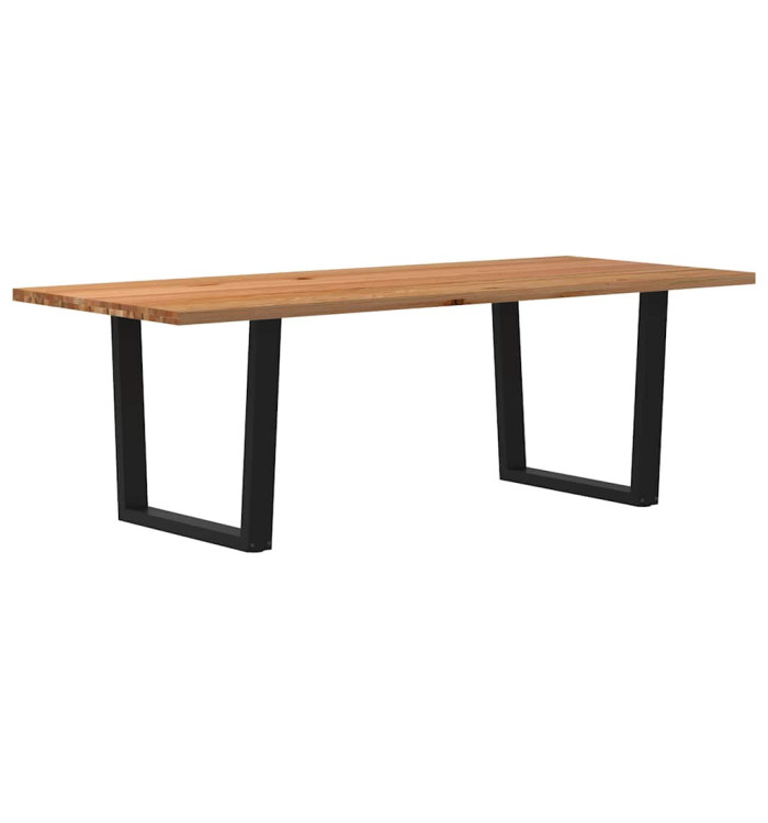 Table à manger avec bord naturel 240x100x74cm bois massif chêne | Mobilier & Déco