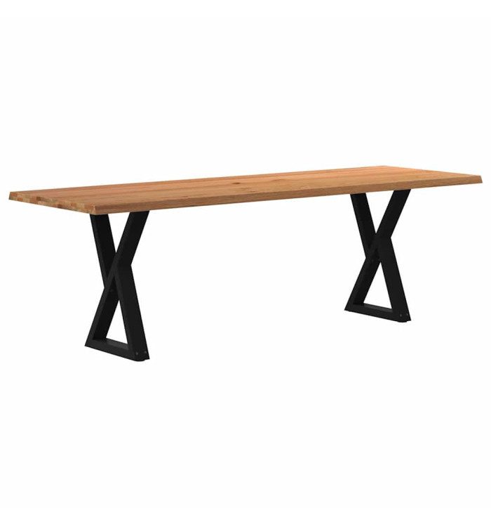 Table à manger avec bord vivant 240x80x74 cm bois massif chêne | Mobilier & Déco