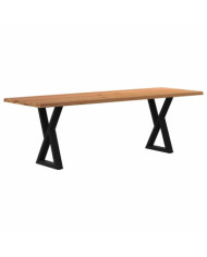 Table à manger avec bord vivant 240x80x74 cm bois massif chêne | Mobilier & Déco