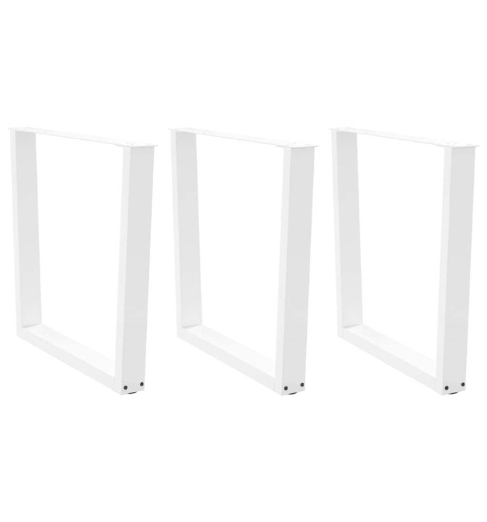 Pieds de table à manger en forme de V, 3 pièces, blanc, 80 x (72-73,3) cm, acier | Mobilier & Déco