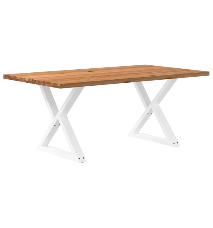 Table à manger marron clair bois de chêne massif rectangulaire | Mobilier & Déco