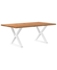 Table à manger marron clair bois de chêne massif rectangulaire | Mobilier & Déco