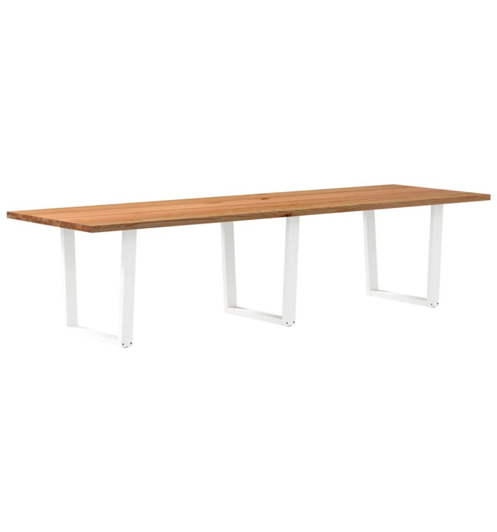 Table à manger avec bord naturel 320x100x74cm bois massif chêne | Mobilier & Déco