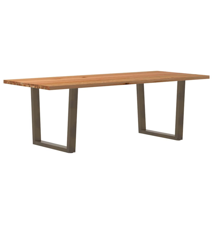 Table à manger avec bord naturel 240x100x74cm bois massif chêne | Mobilier & Déco
