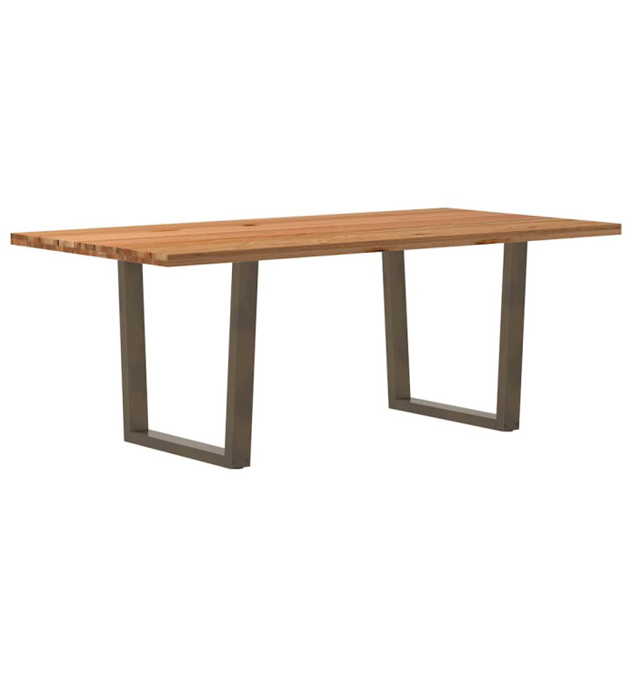 Table à manger avec bord naturel 200x100x74cm bois massif chêne | Mobilier & Déco