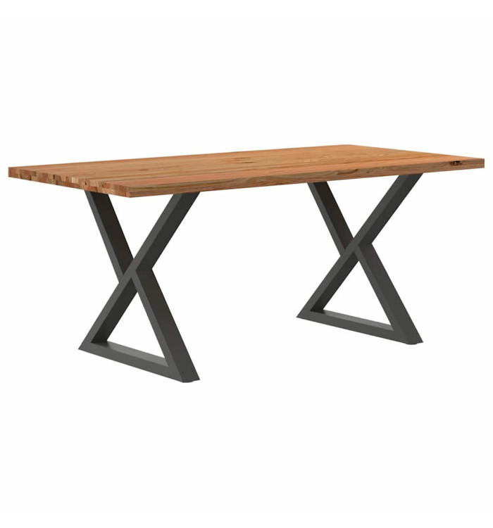 Table à manger marron clair bois de chêne massif rectangulaire | Mobilier & Déco