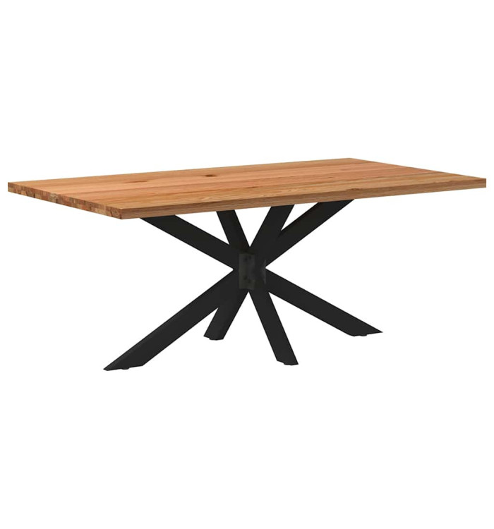 Table à manger marron clair bois de chêne massif rectangulaire | Mobilier & Déco