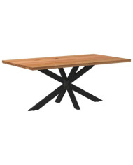 Table à manger marron clair bois de chêne massif rectangulaire | Mobilier & Déco