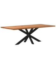 Table à manger marron clair bois de chêne massif rectangulaire | Mobilier & Déco