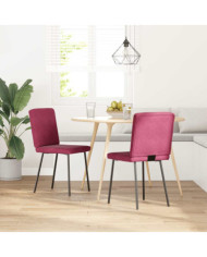 Chaises à manger lot de 2 Rouge bordeaux Velours | Mobilier & Déco