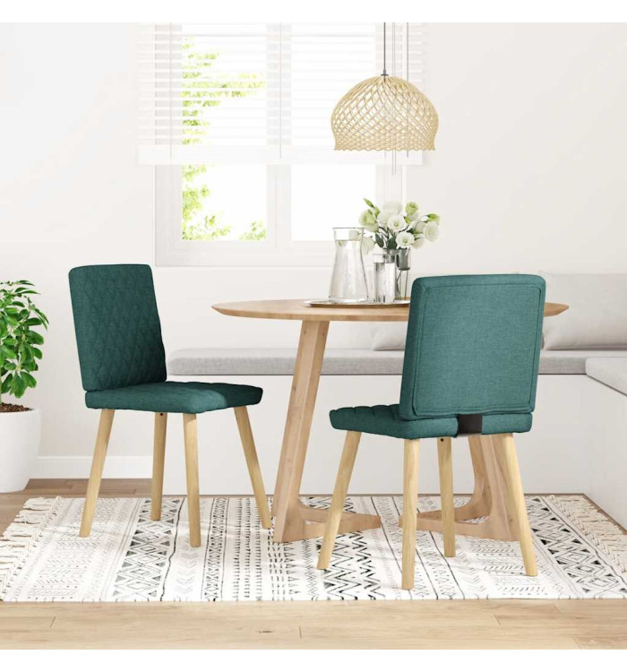 Chaises à manger lot de 2 vert foncé tissu | Mobilier & Déco