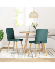 Chaises à manger lot de 2 vert foncé tissu | Mobilier & Déco