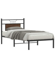 Cadre de lit sans matelas chêne marron 90x190cm bois ingénierie | Mobilier & Déco