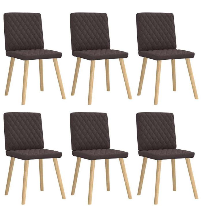 Chaises à manger lot de 6 marron foncé tissu | Mobilier & Déco