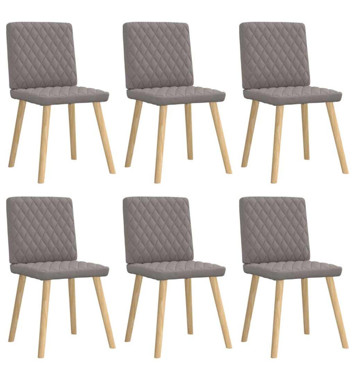 Chaises à manger lot de 6 taupe tissu | Mobilier & Déco