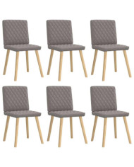 Chaises à manger lot de 6 taupe tissu | Mobilier & Déco