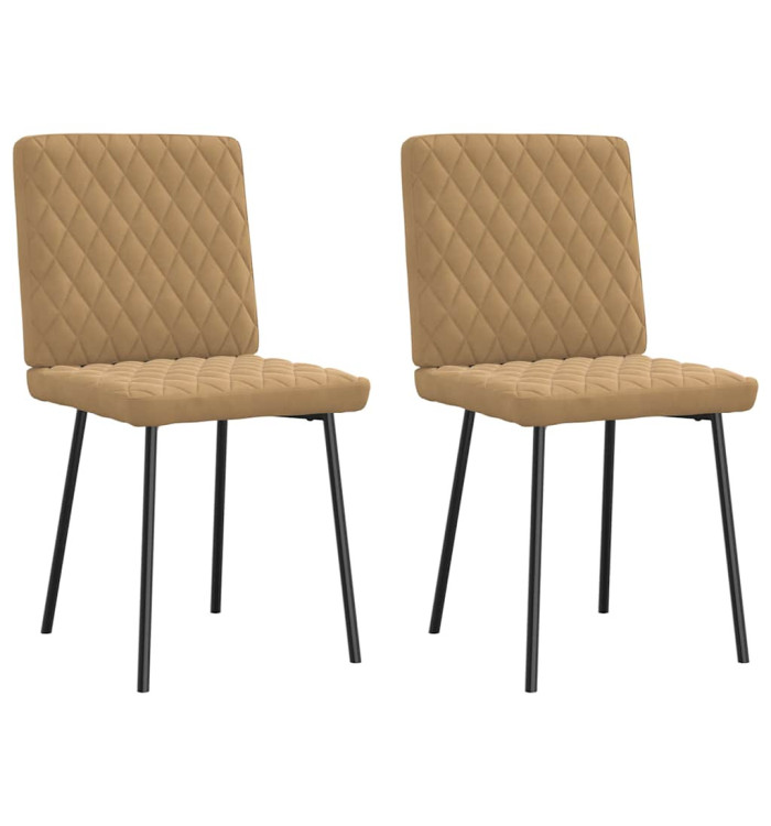 Chaises à manger lot de 2 Marron Velours | Mobilier & Déco