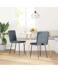 Chaises à manger lot de 2 Gris foncé Velours | Mobilier & Déco