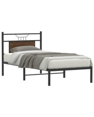 Cadre de lit sans matelas chêne marron 75x190cm bois ingénierie | Mobilier & Déco