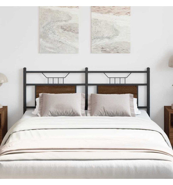 Tête de lit chêne marron 137 cm bois d'ingénierie et acier | Mobilier & Déco