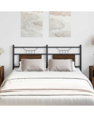 Tête de lit chêne marron 137 cm bois d'ingénierie et acier | Mobilier & Déco