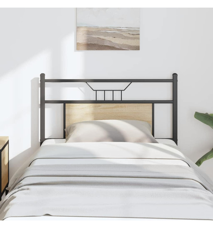 Tête de lit chêne sonoma 80 cm bois d'ingénierie et acier | Mobilier & Déco