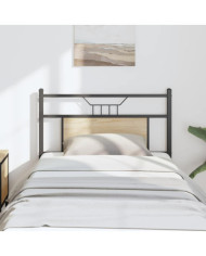 Tête de lit chêne sonoma 80 cm bois d'ingénierie et acier | Mobilier & Déco