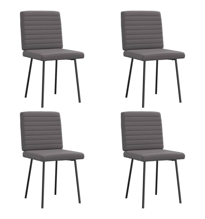 Chaises à manger lot de 4 gris similicuir | Mobilier & Déco