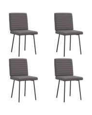 Chaises à manger lot de 4 gris similicuir | Mobilier & Déco