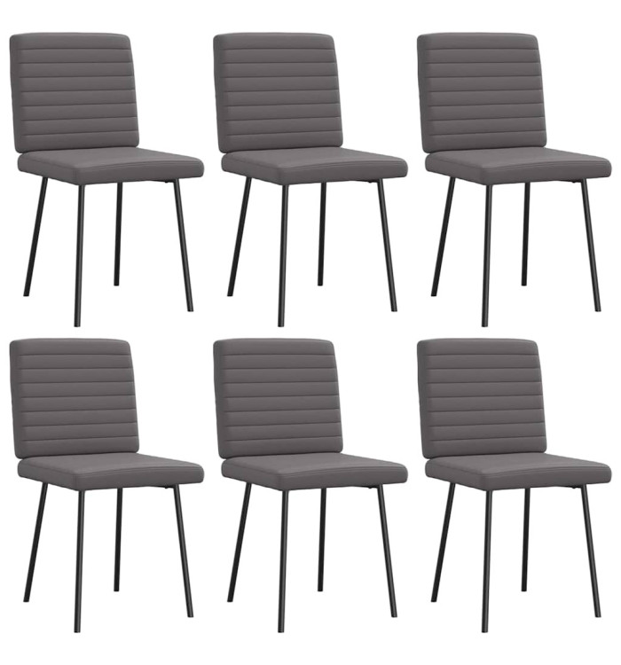 Chaises à manger lot de 6 gris similicuir | Mobilier & Déco