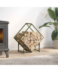 Portant de bois chauffage vert olive 60x25x60 cm | Mobilier & Déco