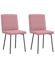Chaises à manger lot de 2 Rose Velours | Mobilier & Déco