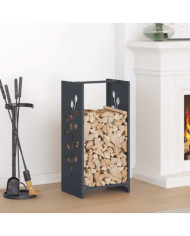 Portant de bois chauffage anthracite 40x30x80 cm | Mobilier & Déco